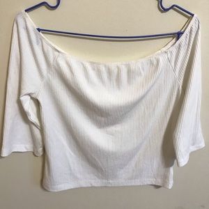 ribbed off the shoulder top